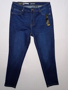 Sweet Look High Rise Skinny Fit Jeans Plus 18 Dark Wash Stretch 34X27 NWT